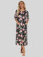 Printed Slit Night Dress with Pockets nicholesgifts