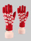 Women Heart Pattern Knitted Touchscreen Gloves nicholesgifts