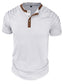 Men's Full Size Casual Henley Short Sleeve Top with Contrast Collar Plus Size nicholesgifts
