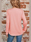 Ruched Square Neck Long Sleeve T-Shirt nicholesgifts