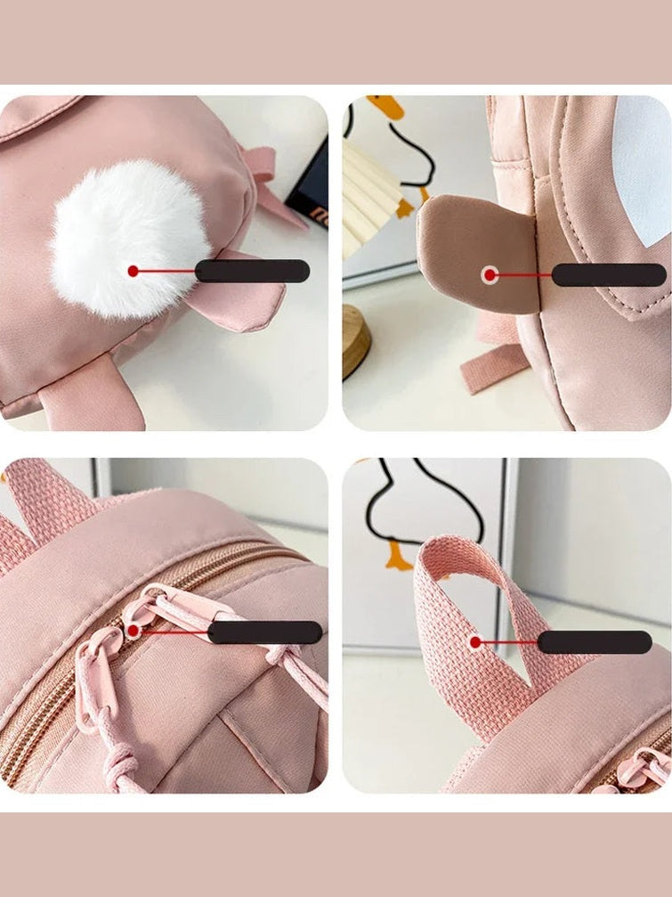 Adorable Bunny Ears Backpack for Girls - Perfect Kindergarten & School Bag for Kids