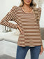 Striped Round Neck Long Sleeve T-Shirt nicholesgifts