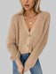 Women Button Up V-Neck Long Sleeve Cardigan nicholesgifts