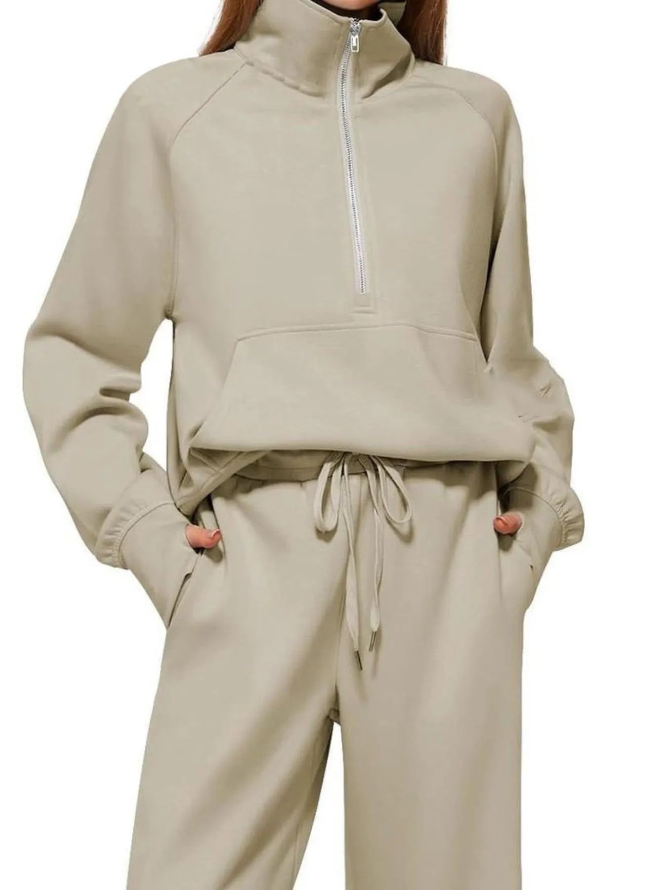 Half Zip Long Sleeve Top and Pants Set NicholesGifts