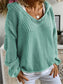Openwork Hooded Long Sleeve Sweater nicholesgifts