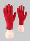 Women Heart Pattern Knitted Touchscreen Gloves nicholesgifts