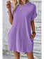 Women Pocketed Round Neck Short Sleeve Dress nicholesgifts