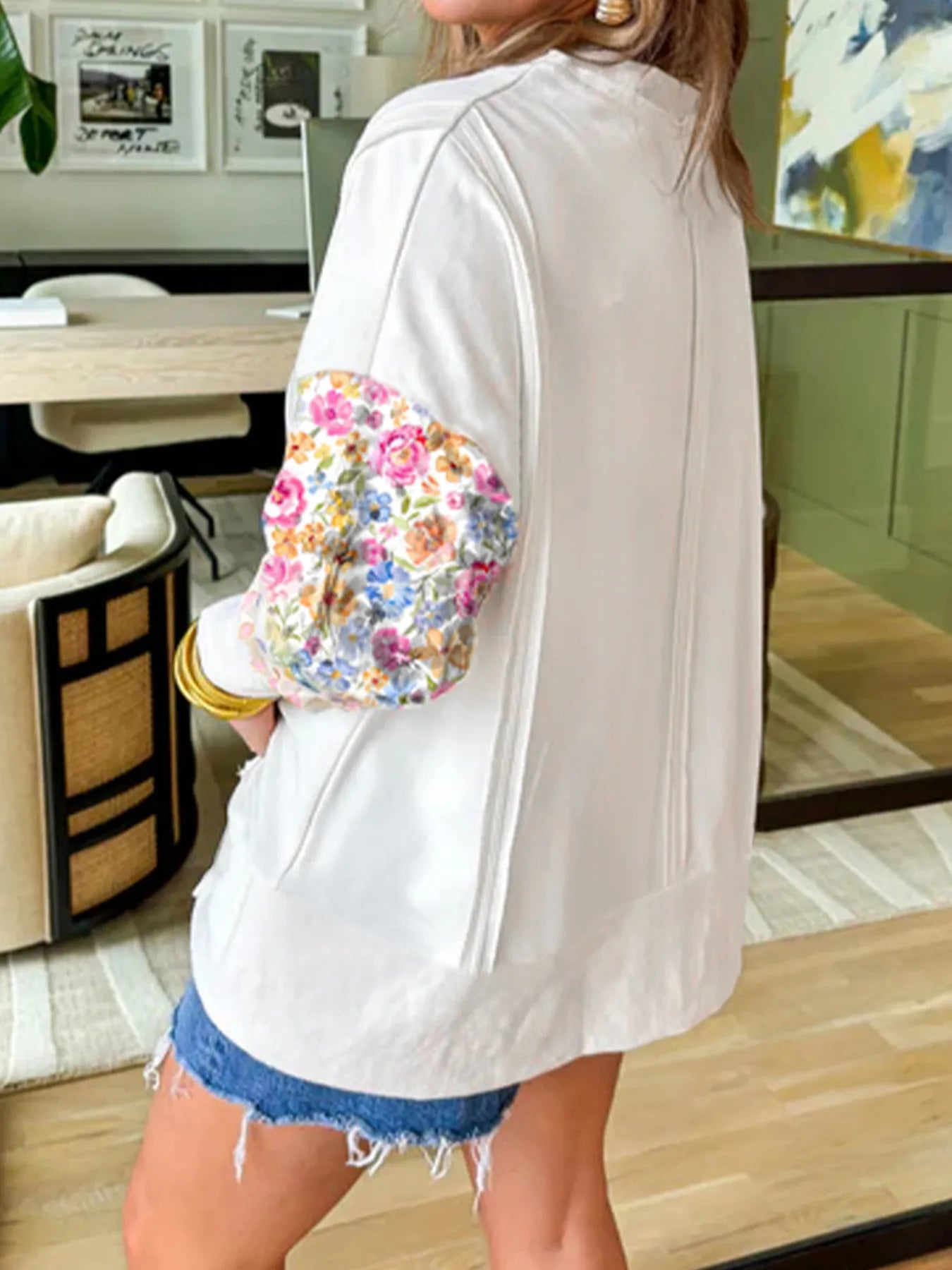 Floral Print Long Sleeve Sweatshirt