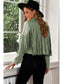 Fringe Trim Lapel Collar Cropped Blazer nicholesgifts