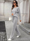 Ribbed Round Neck Top and Pants Set nicholesgifts