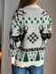 Christmas Element Round Neck Long Sleeve Sweater nicholesgifts