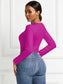 Round Neck Long Sleeve Bodysuit nicholesgifts