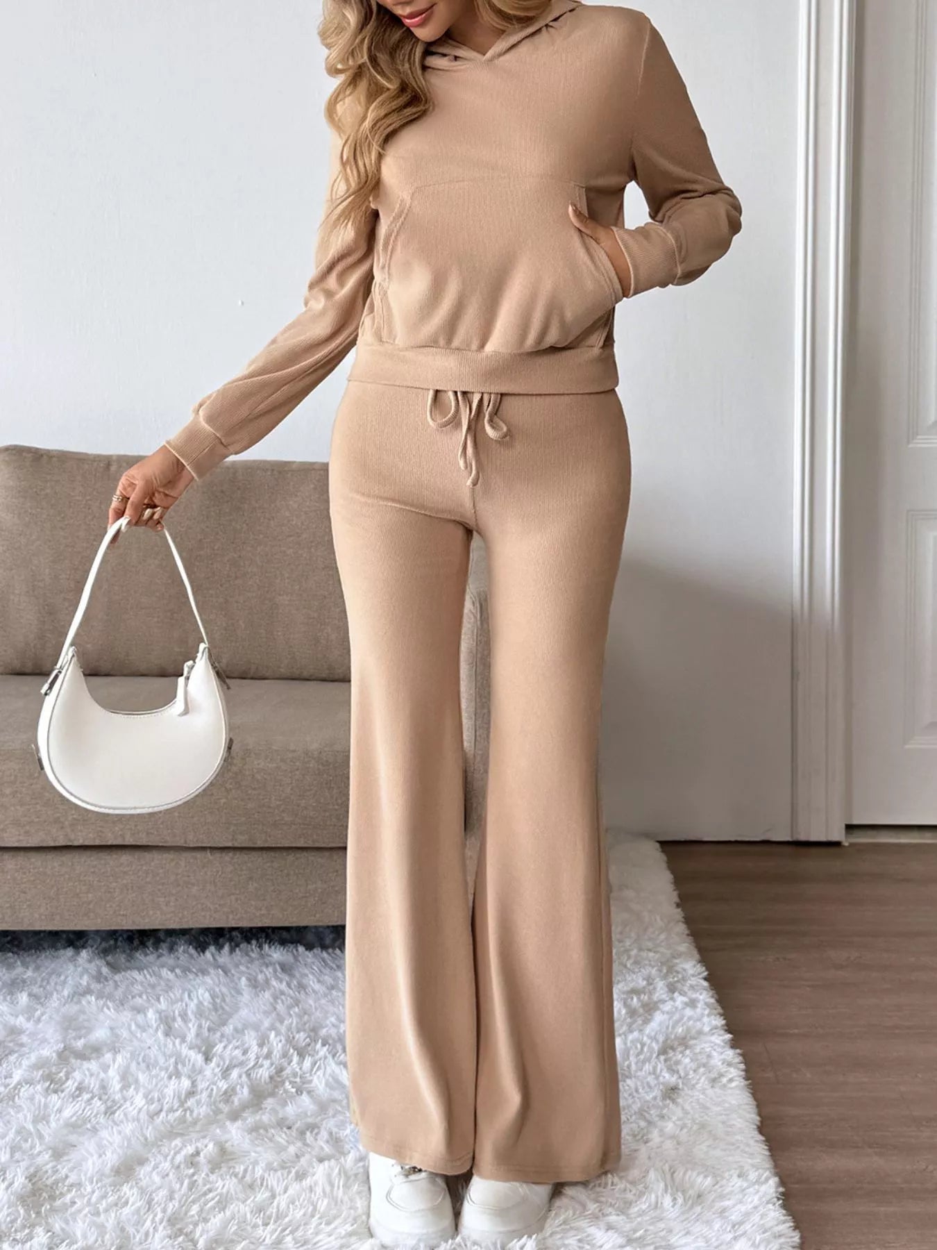 Long Sleeve Hoodie and Pants Set Trendsi
