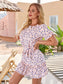 Tied Frill Short Sleeve Mini Dress nicholesgifts