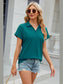 Johnny Collar Short Sleeve Blouse nicholesgifts