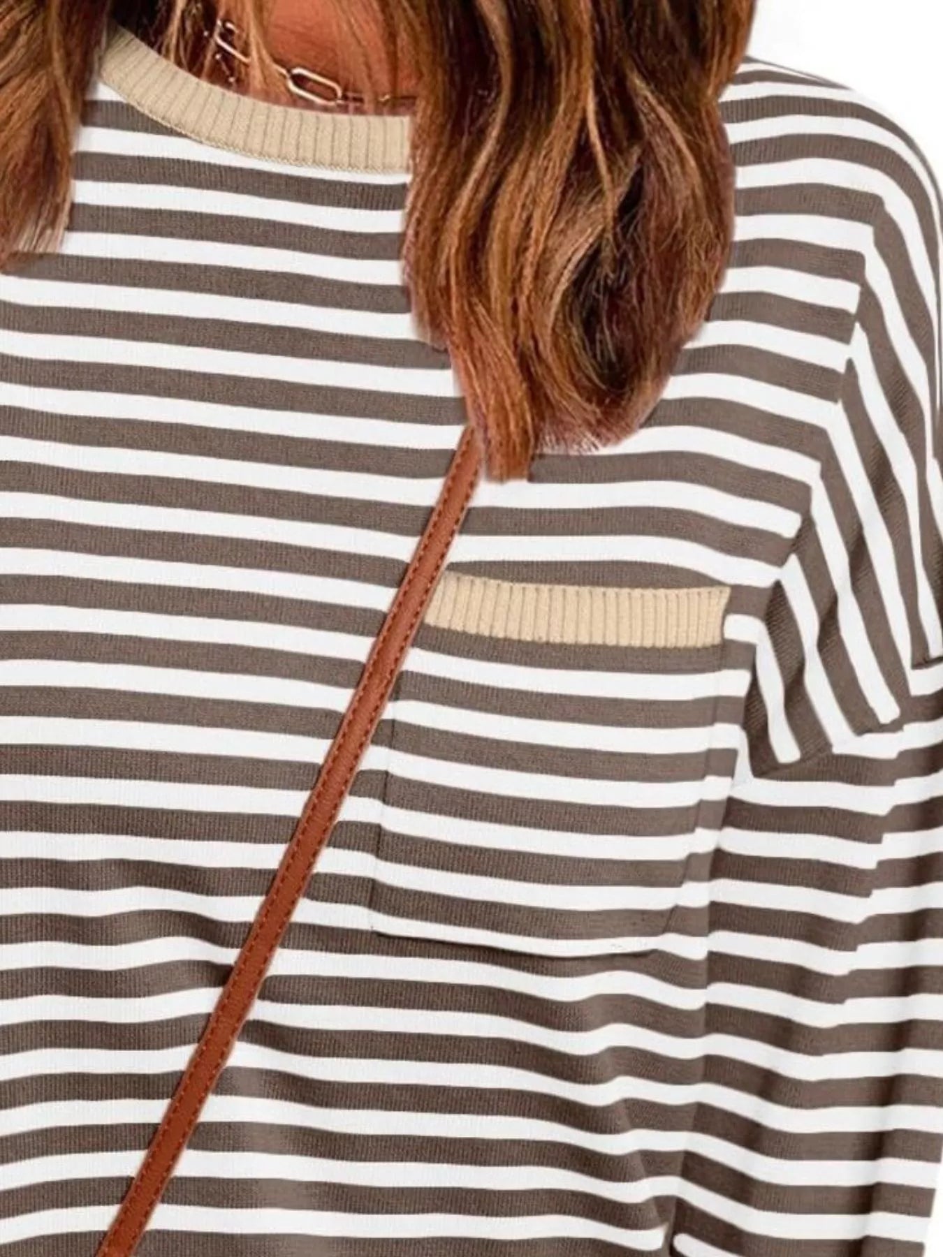 Striped Round Neck Long Sleeve Knit Top