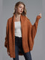 Dolman Sleeve Open Front Ribbed Trim Longline Cardigan nicholesgifts
