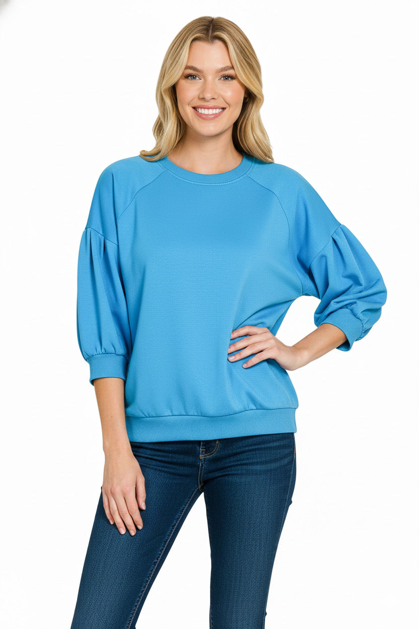 Zenana Scuba Dolman Sleeve Sweatshirt nicholesgifts