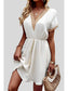 Women Tassel V-Neck Short Sleeve Summer Dress nicholesgifts
