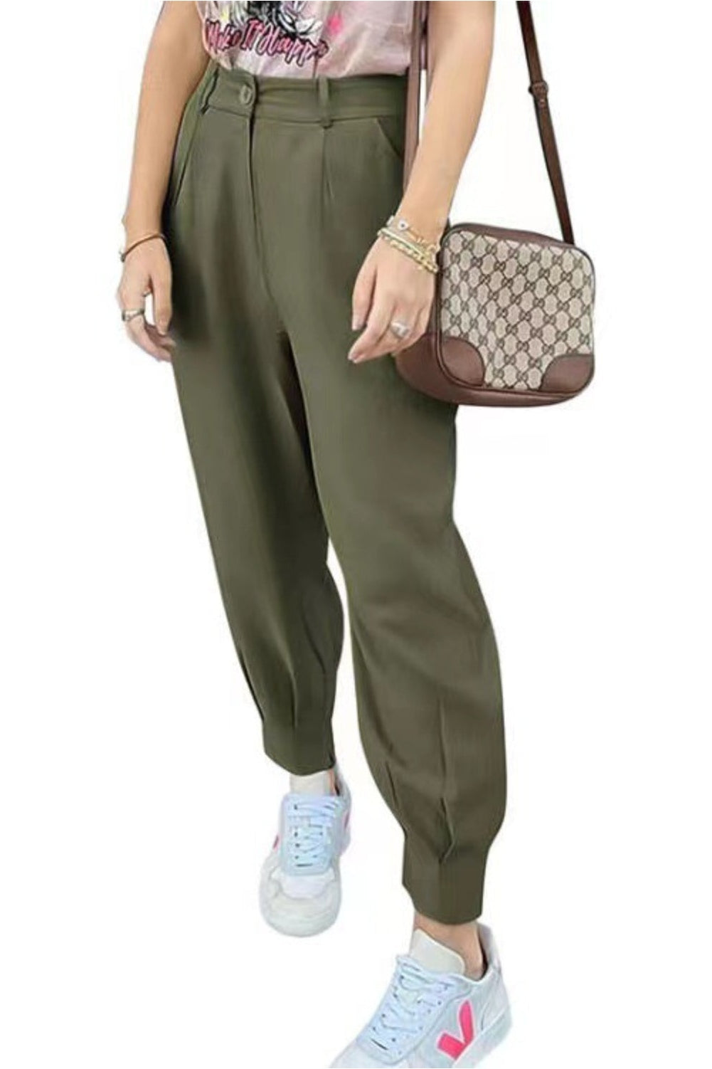 High Waist Cropped Pants nicholesgifts