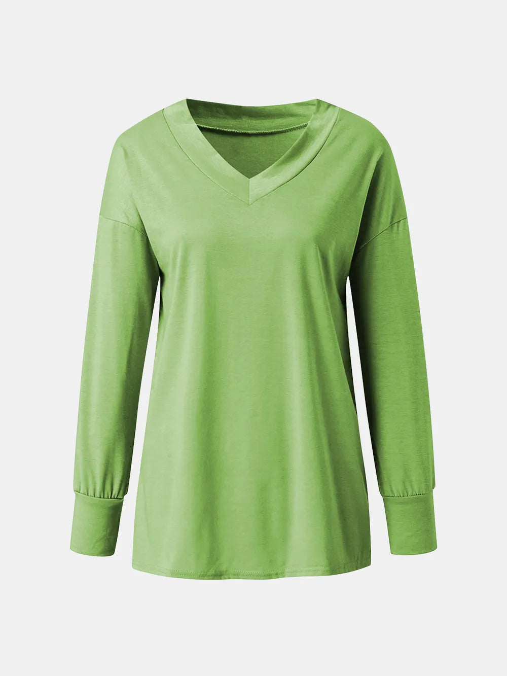 Full Size V-Neck Long Sleeve T-Shirt NicholesGifts