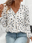 Printed V-Neck Long Sleeve Blouse nicholesgifts