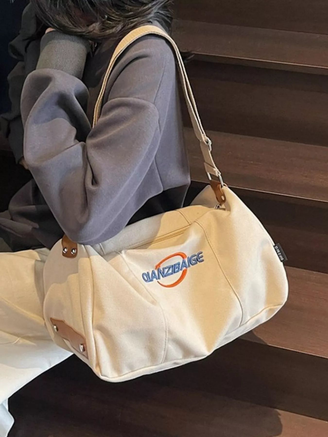 Canvas Duffel Bag with Adjustable Shoulder Strap nicholesgifts