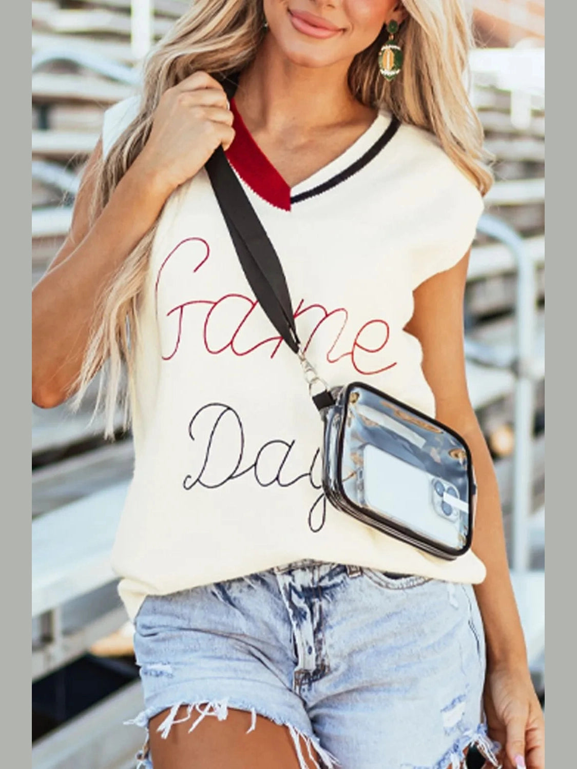GAME DAY V-Neck Sweater Vest nicholesgifts