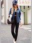 Pocketed Button Up Denim Jacket nicholesgifts