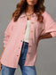 Textured Button Up Long Sleeve Shacket nicholesgifts