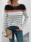 Perfee Striped Round Neck Long Sleeve T-Shirt nicholesgifts