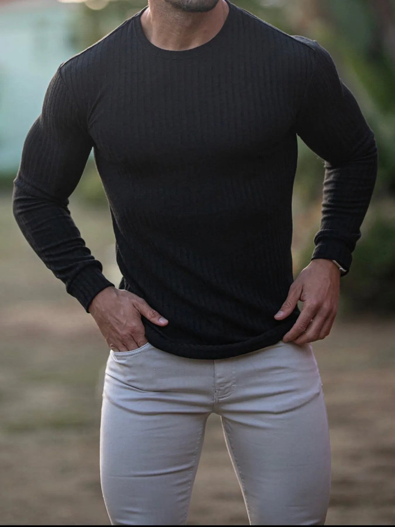 Men's Plus Size Long Sleeve Fitted T-Shirt NicholesGifts