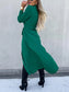 Button Front Long Sleeve Shirt Dress nicholesgifts