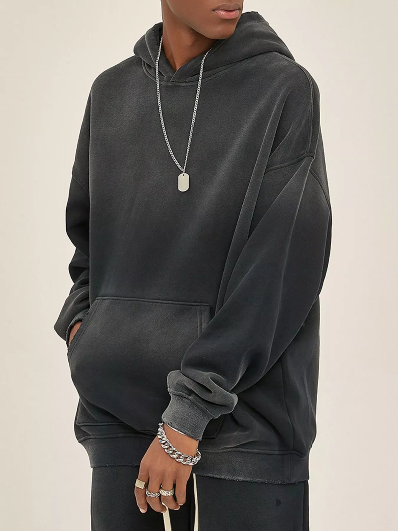 Men's Dropped Shoulder Long Sleeve Hoodie NicholesGifts