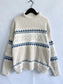 Geometric Mock Neck Dropped Shoulder Sweater nicholesgifts