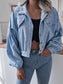 NicholesGifts Women Lantern Sleeve Cropped Corduroy Jacket nicholesgifts