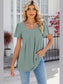 Women Eyelet Square Neck Flutter Sleeve Blouse nicholesgifts