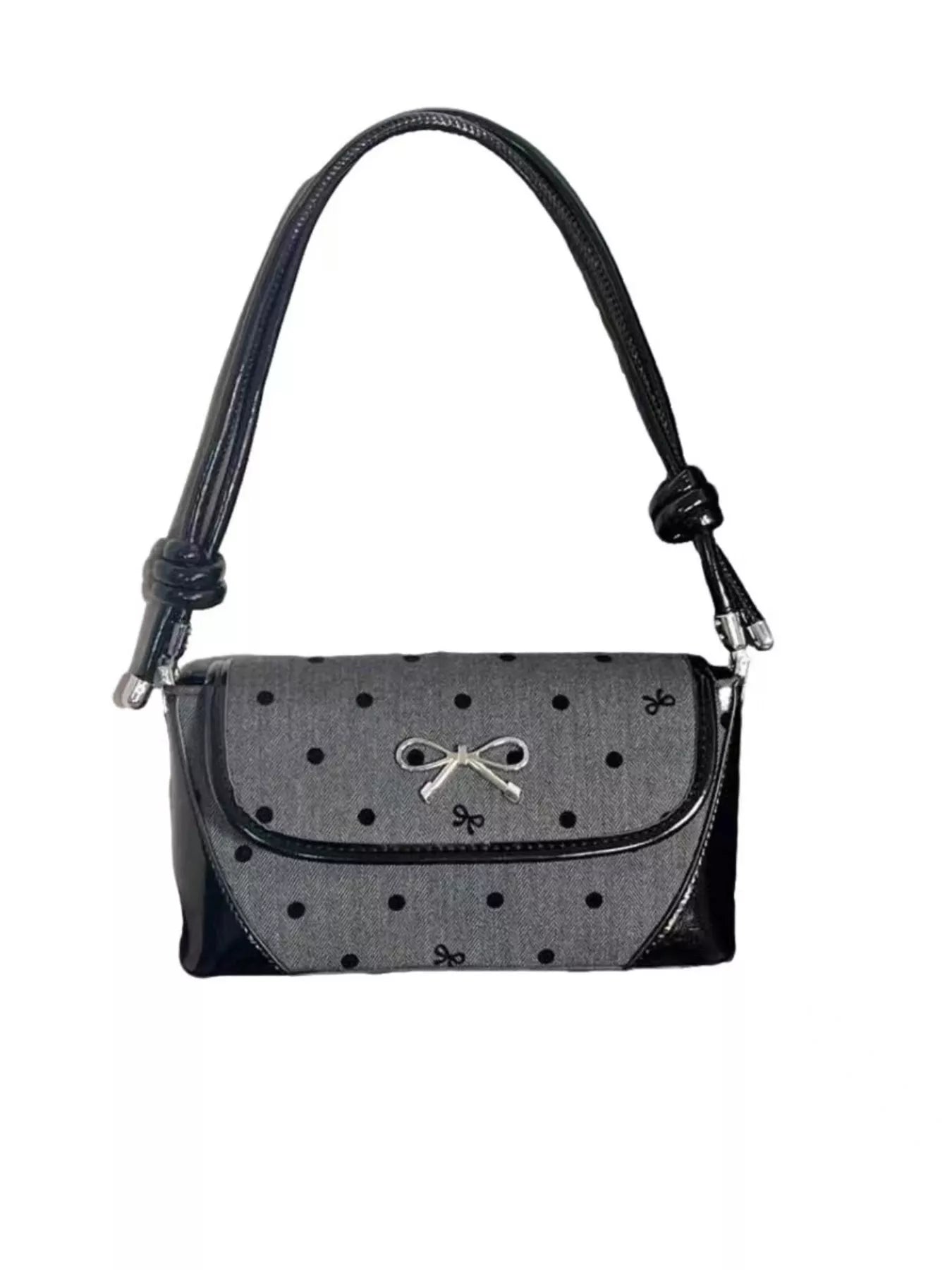 Bow Decor Flap Shoulder Bag nicholesgifts