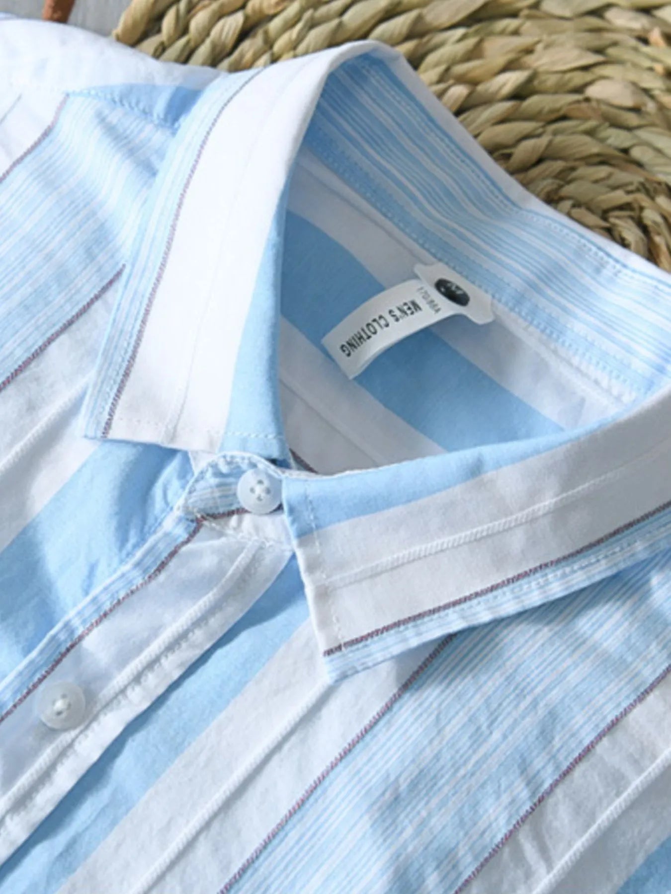 Men's Plus Size Striped Button Up Long Sleeve Shirt nicholesgifts