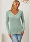 Basic Bae Full Size Ribbed V-Neck Long Sleeve T-Shirt nicholesgifts