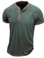 Men's Casual Henley Polo T-Shirt with Contrast Stitching nicholesgifts