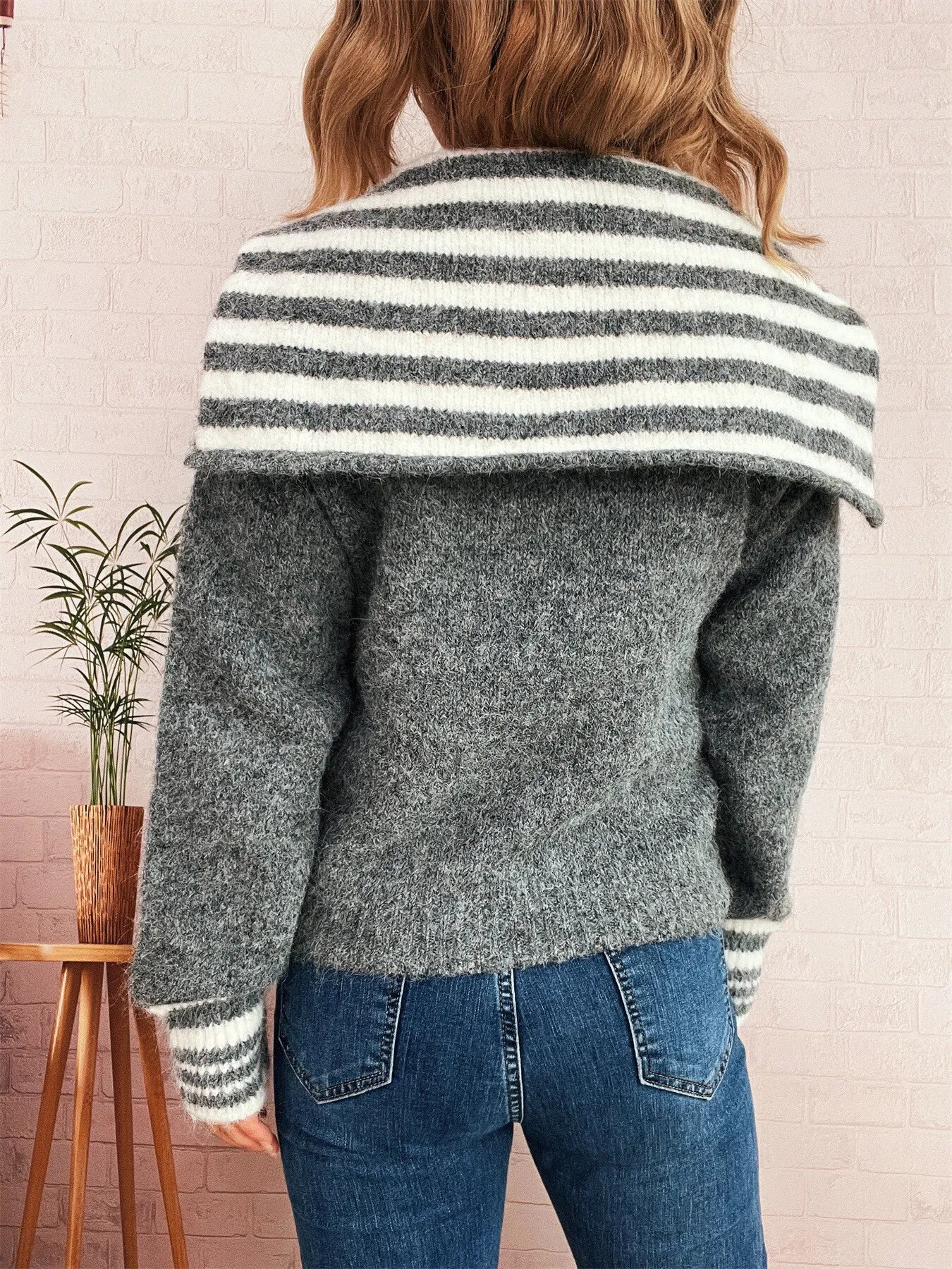 Striped Zip-Up Cardigan NicholesGifts