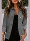 Striped Button Up Long Sleeve Denim Jacket nicholesgifts