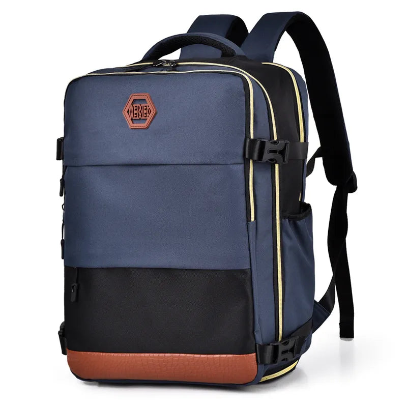 Color Block Multi-Pockets Backpack Bag Trendsi