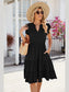 Ruched Notched Cap Sleeve Dress nicholesgifts