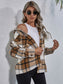 Plaid Button Down Collared Jacket nicholesgifts