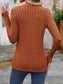 Decorative Button Round Neck Long Sleeve T-Shirt nicholesgifts