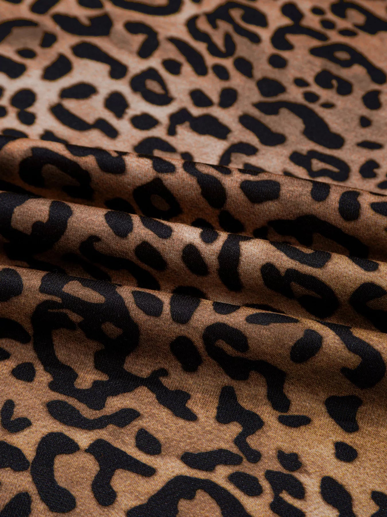 Leopard Print Contrast Trim Long Sleeve Top and Pants Set nicholesgifts