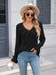 Lace Detail V-Neck Long Sleeve T-Shirt nicholesgifts