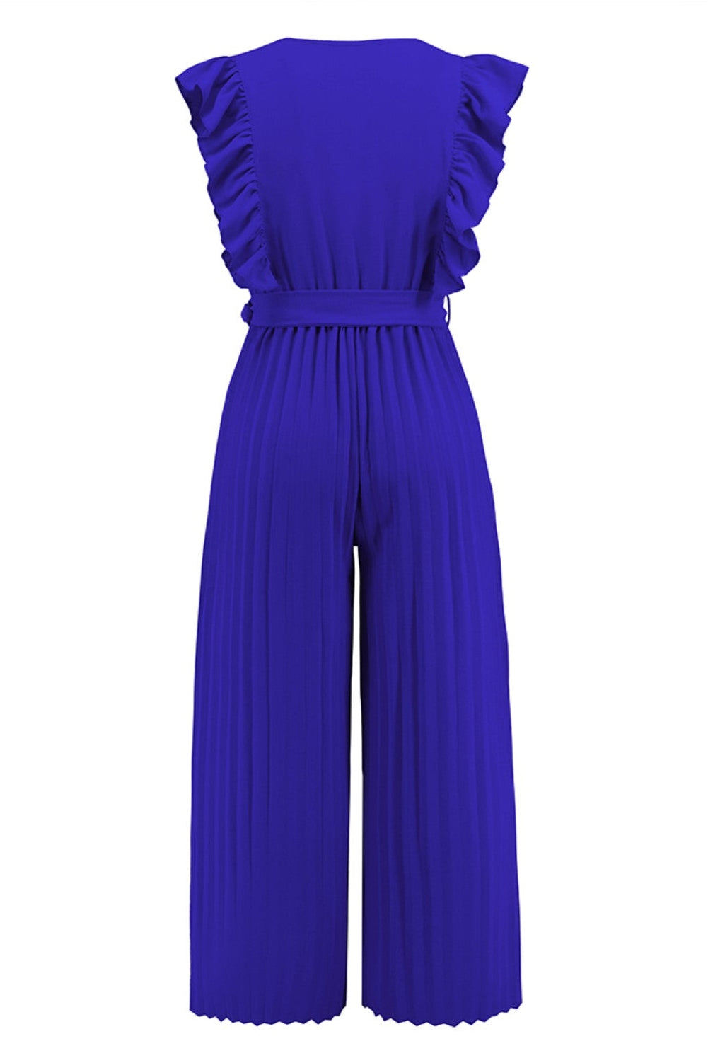 Ruffled Surplice Cap Sleeve Jumpsuit nicholesgifts